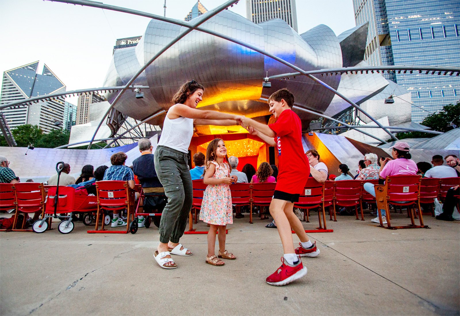 Family at the Pritzker Pavilion