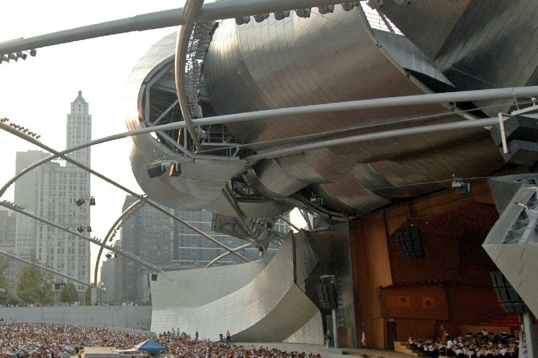 View from section 106 of the Jay Pritzker Pavilion with Grant Park Orchestra onstage