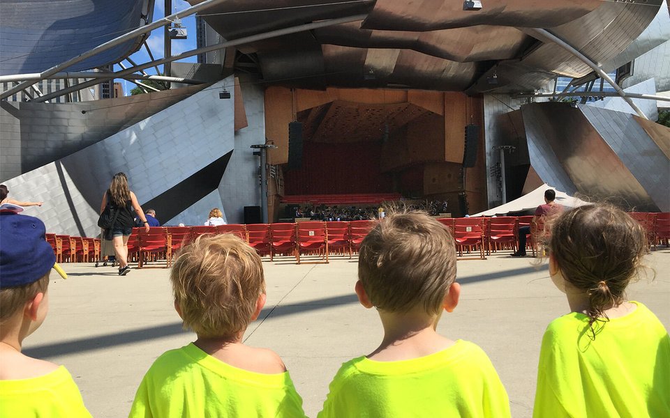 Kids watching an open rehearsal